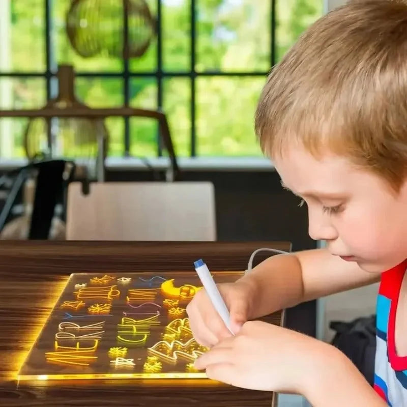 Pizarra Mágica LED para Niños con 7 Marcadores