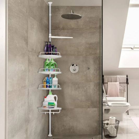 Esquinero de Baño en Acero Inoxidable con 4 Bandejas