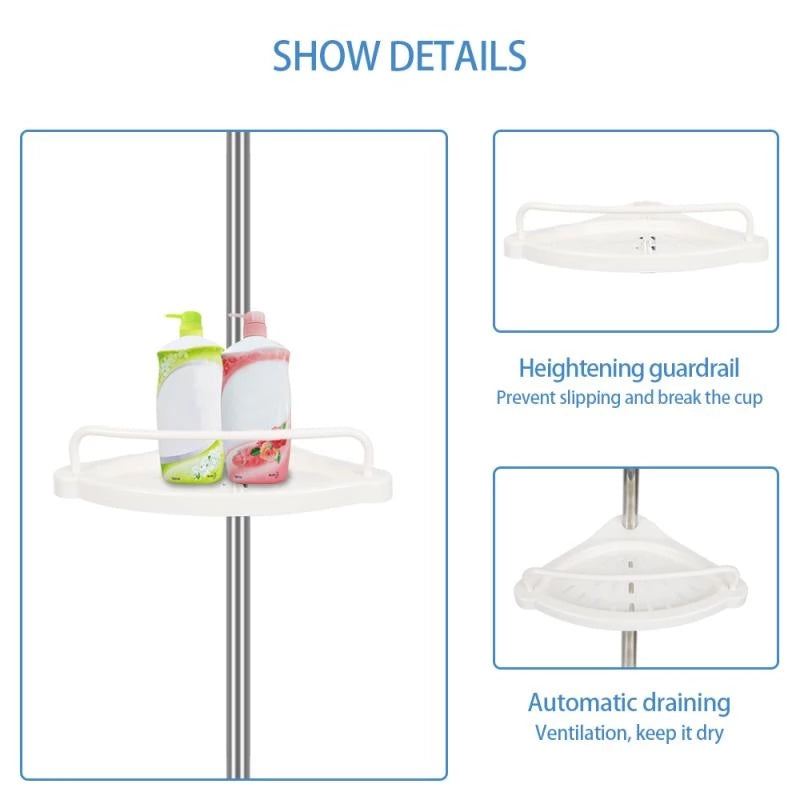EQUINERO PARA BAÑO EN ACERO INOXIBLE CON 4 BANDEJAS PLASTICAS