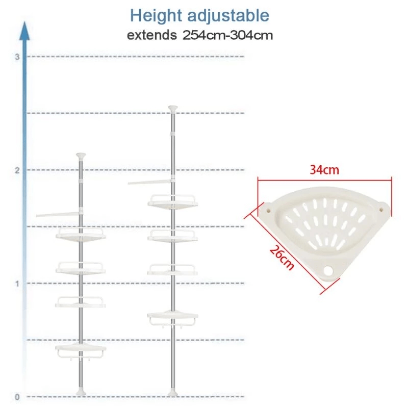 EQUINERO PARA BAÑO EN ACERO INOXIBLE CON 4 BANDEJAS PLASTICAS