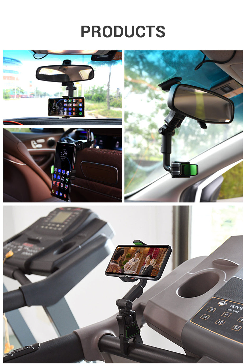 Soporte de teléfono para coche con rotación de 360 grados