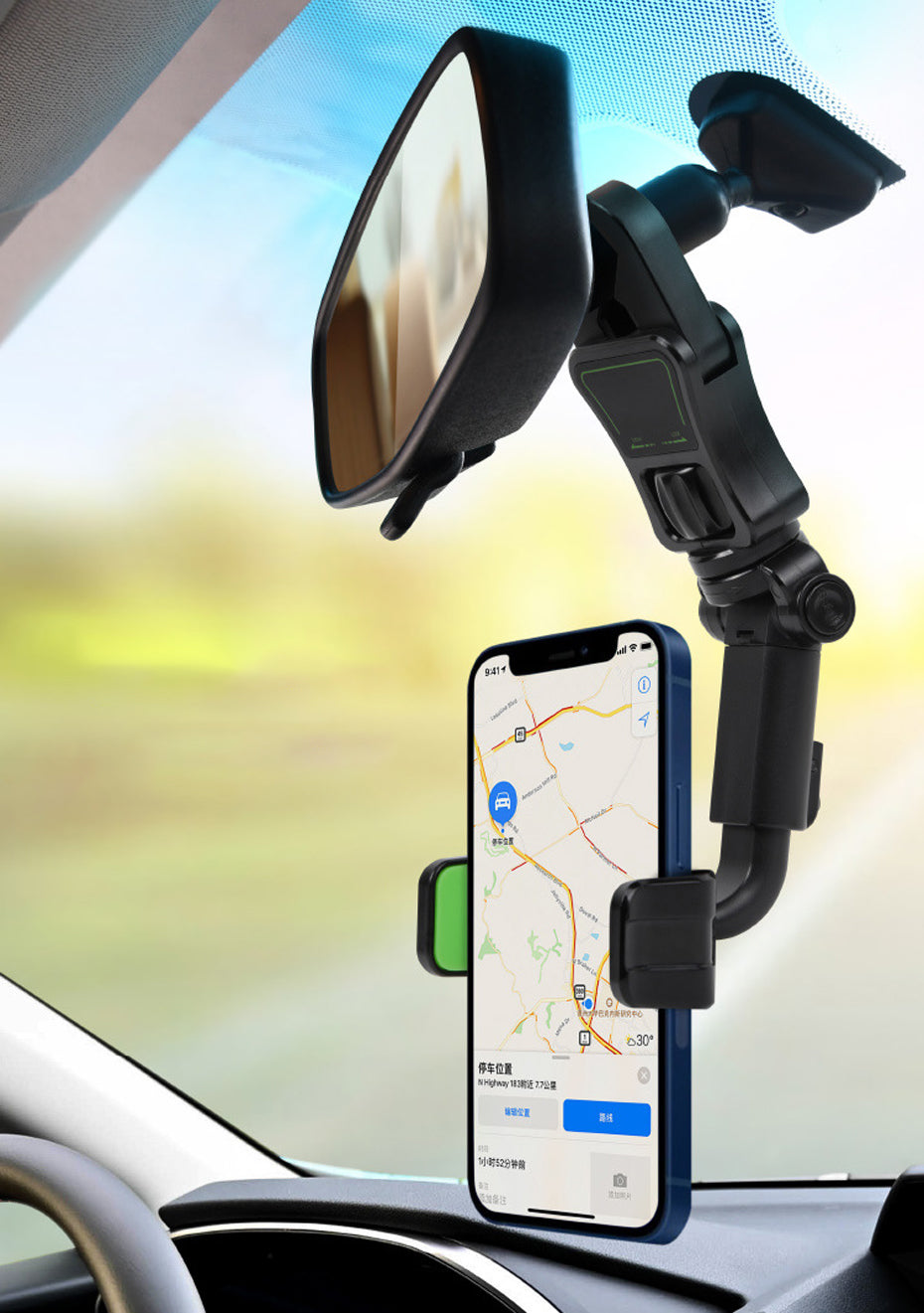 Soporte de teléfono para coche con rotación de 360 grados