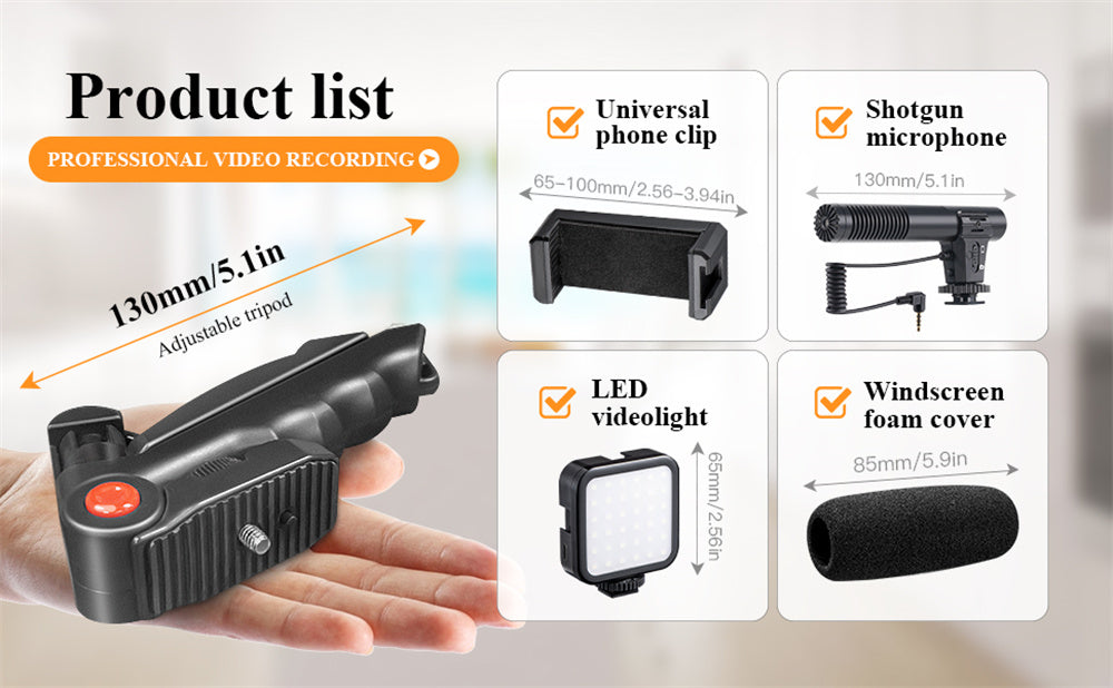 KIT DE VIDEO CON TRIPODE PARA CELULARES