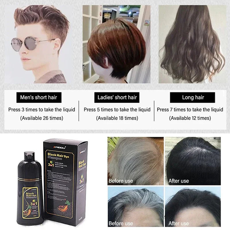 SHAMPOO PARA CANAS  3 EN 1, NATURAL PARA MUJERES Y HOMBRES