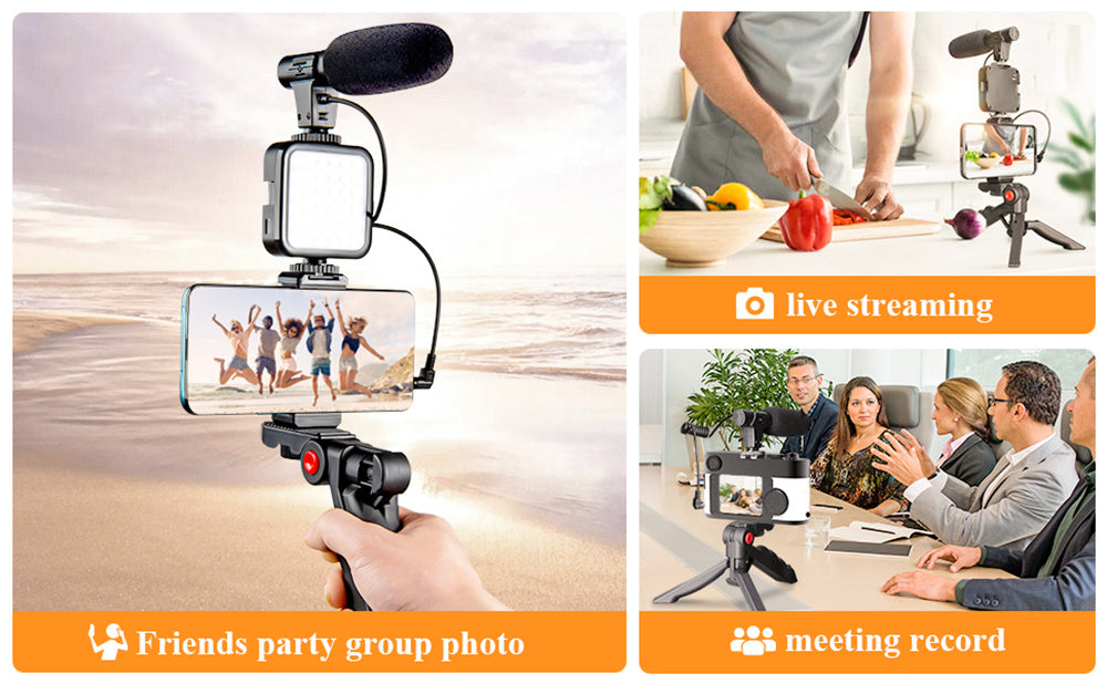KIT DE VIDEO CON TRIPODE PARA CELULARES